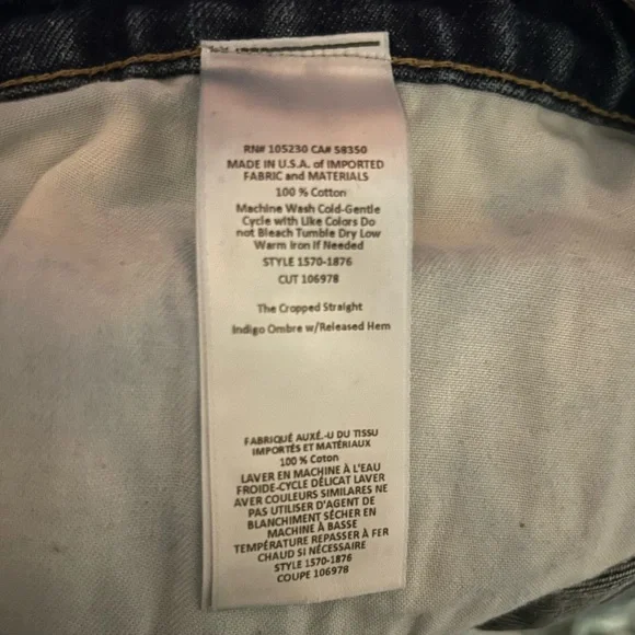 Current/Elliott The Stiletto Size 32 Made in USA Distressed Crop Jeans - Picture 4 of 4